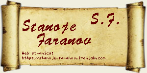 Stanoje Faranov vizit kartica